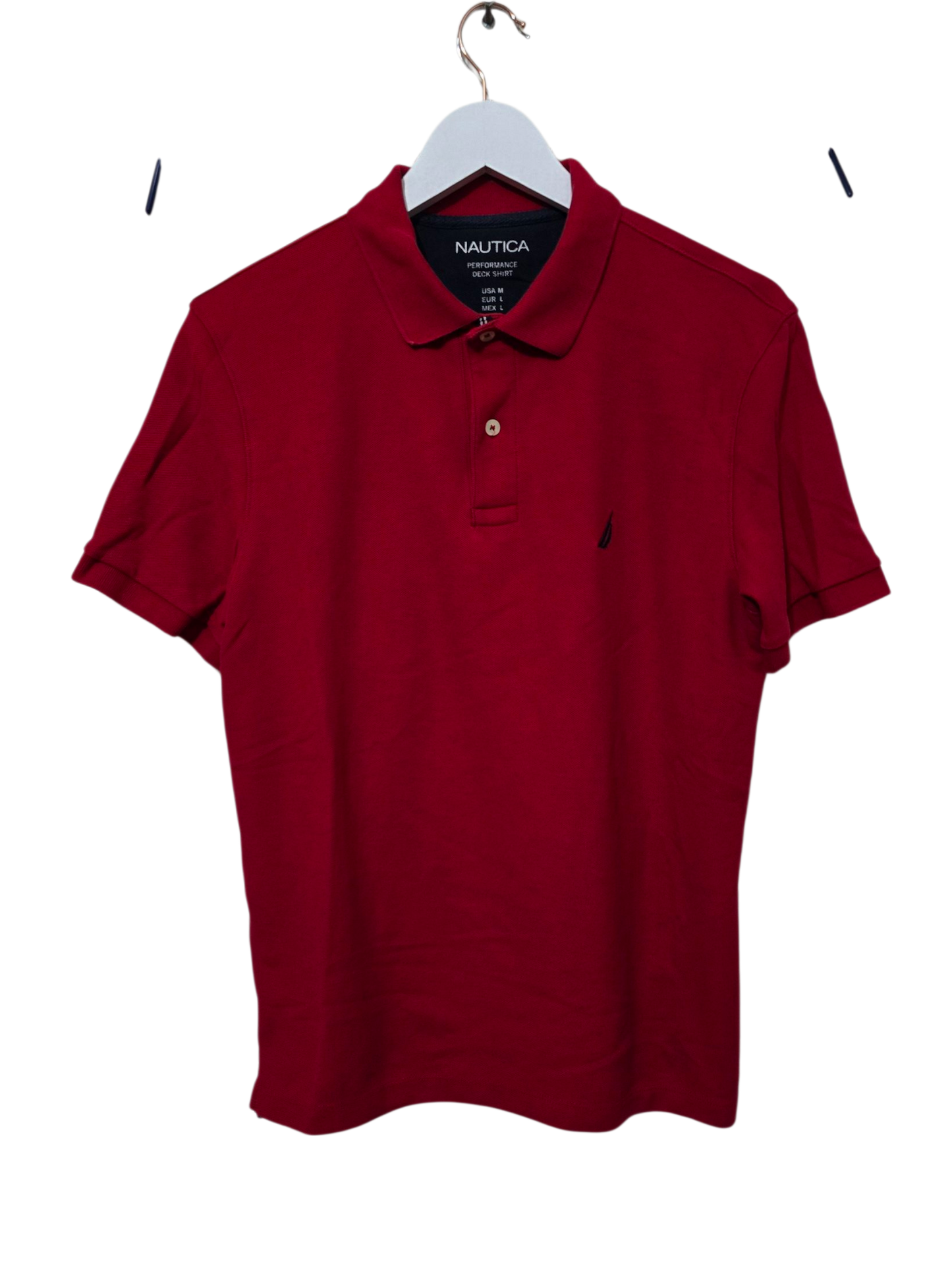 Nautica Polo Shirt – Klassisch Rot mit Logo-Stick | M