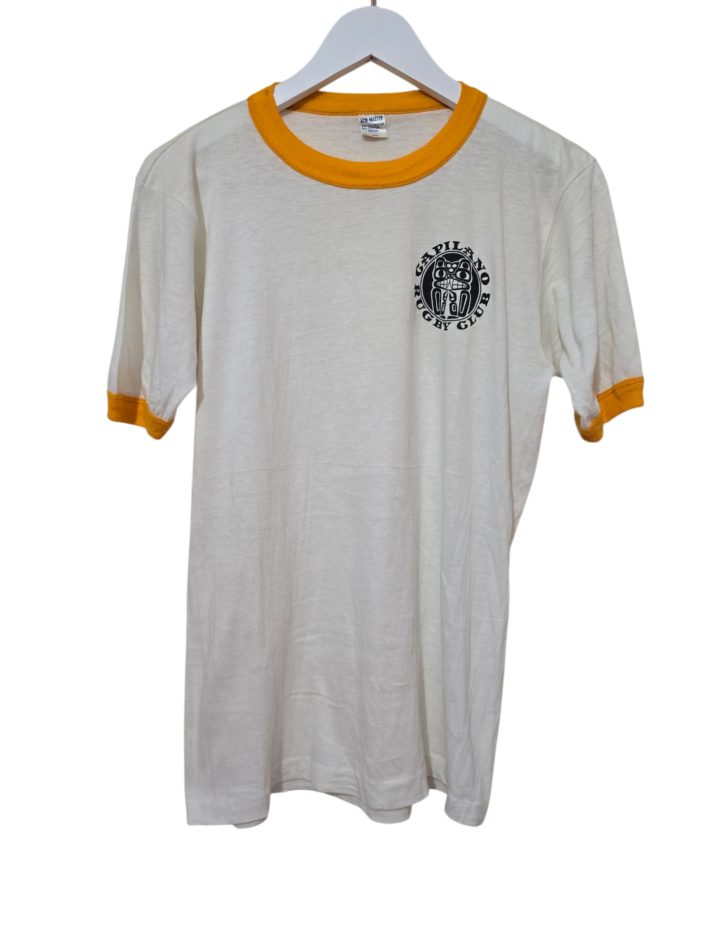 Gym Master –80s Vintage Ringer T-Shirt „Capilano Rugby Club“ | L (fällt kleiner aus)