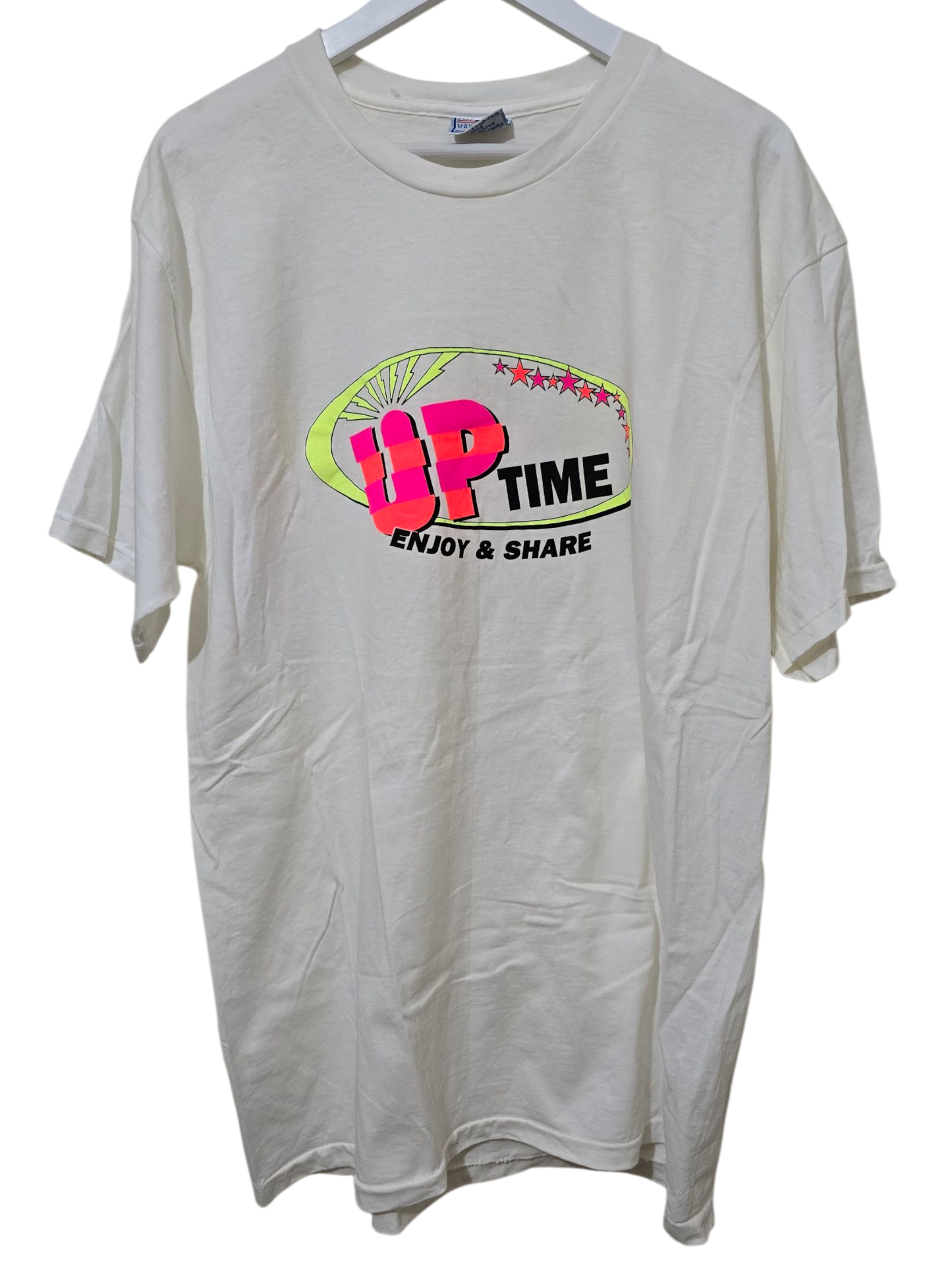 90s Vintage AllSport MaxWeight T-Shirt – "HP Time – Enjoy &Share" | XL