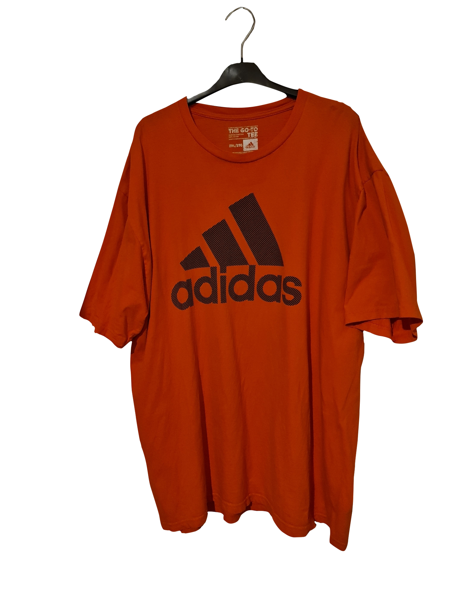 Adidas T-Shirt – Orange mit schwarzem Logo | XXL