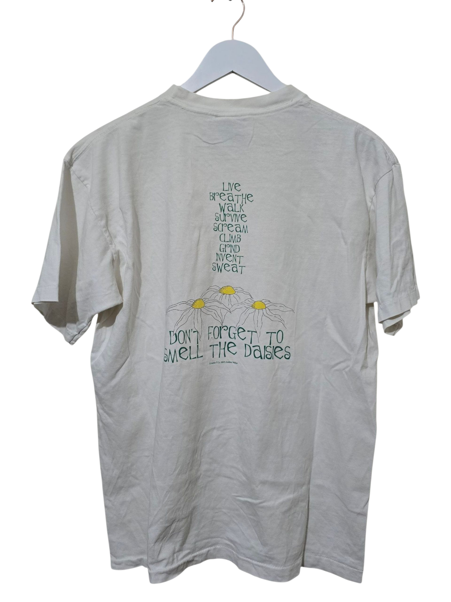 Don’t Forget to Smell the Daisies T-Shirt – Weiß | L (fällt kürzer aus)