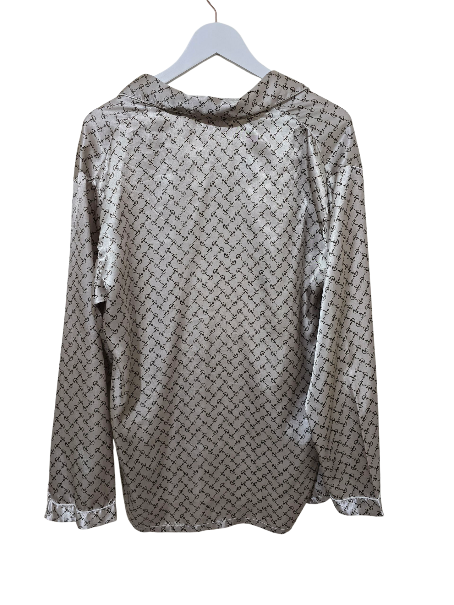 Moon Face Fashion Satin Hemd | XL