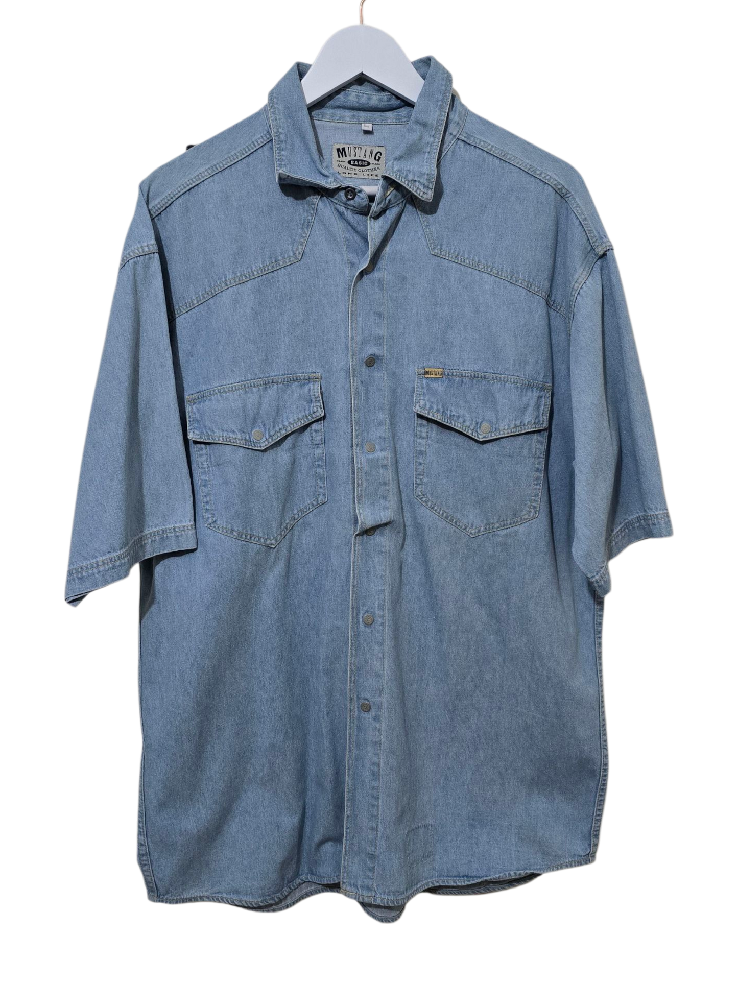 90er Mustang Jeans Denim Kurzarmhemd | L Oversized