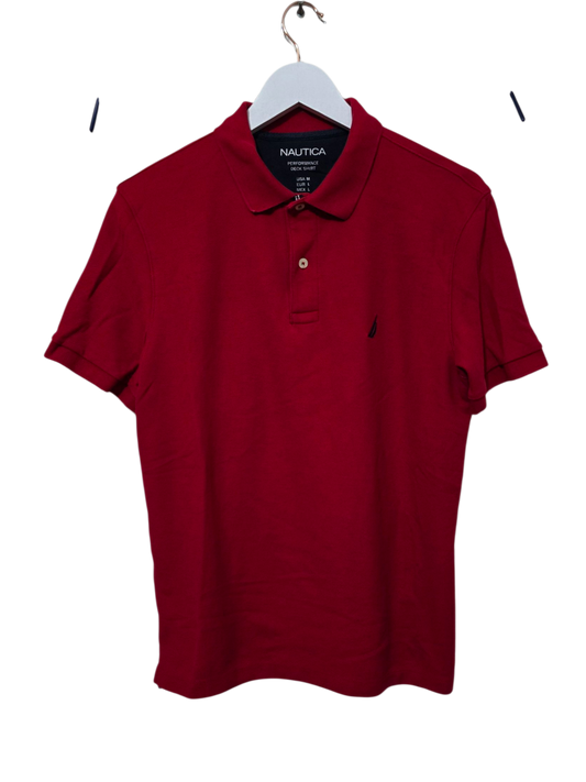 Nautica Polo Shirt – Klassisch Rot mit Logo-Stick | M