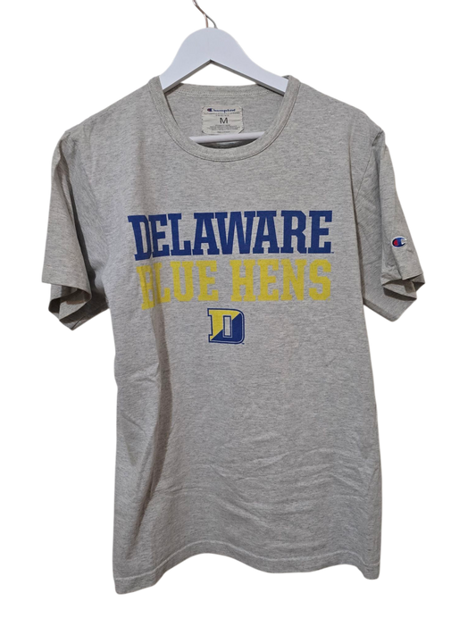 Y2K Vintage Champion Tee – Delaware Blue Hens Print | M
