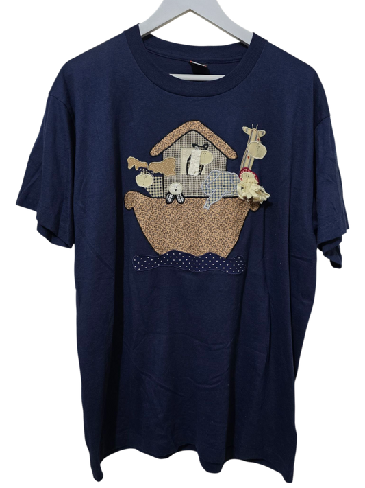 90s Vintage T-Shirt von Screen Stars Best – Arche-Noah-Motiv | XL