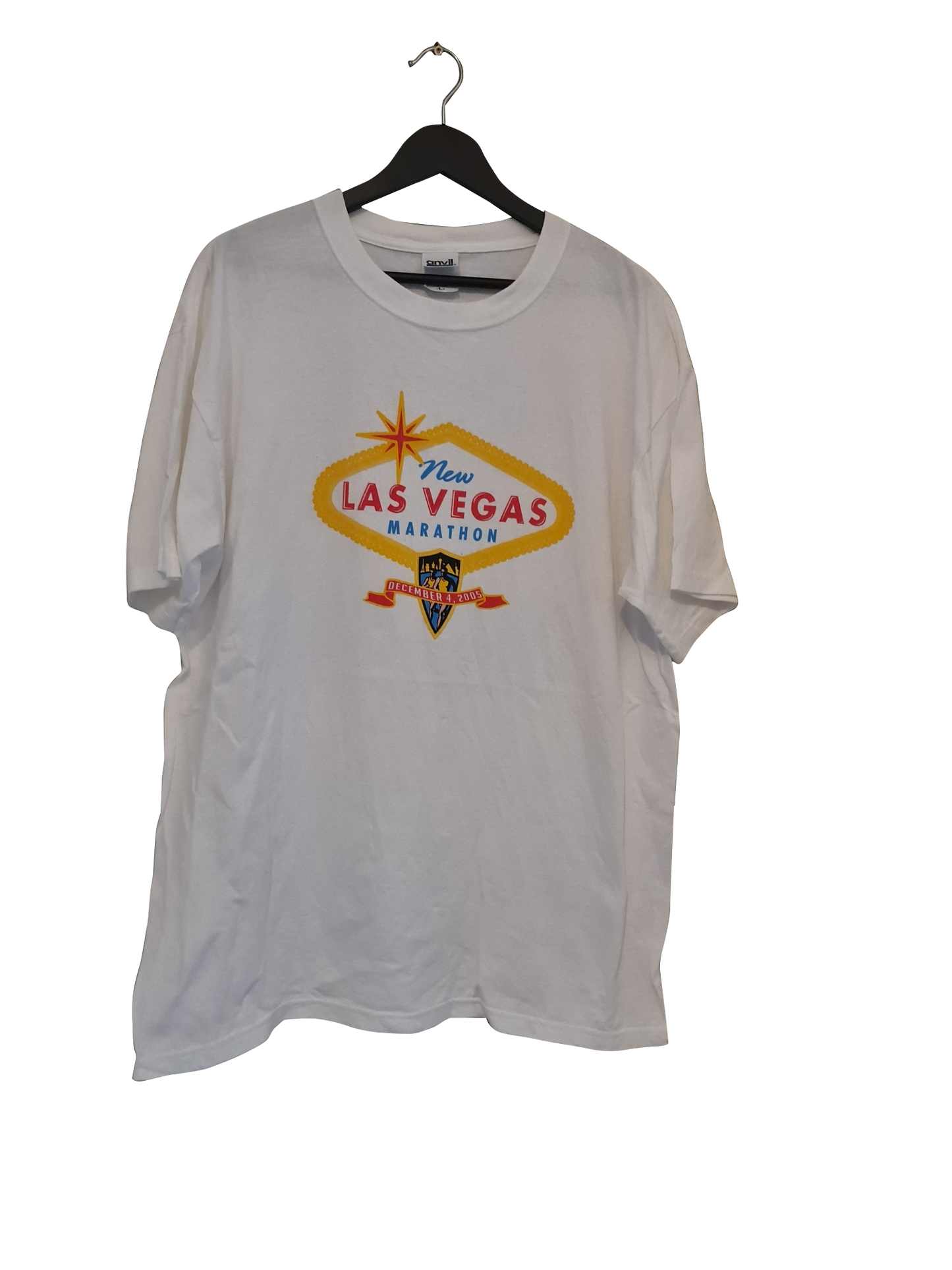 Anvil – Vintage "New Las Vegas Marathon" T-Shirt | L (Oversize-Fit)