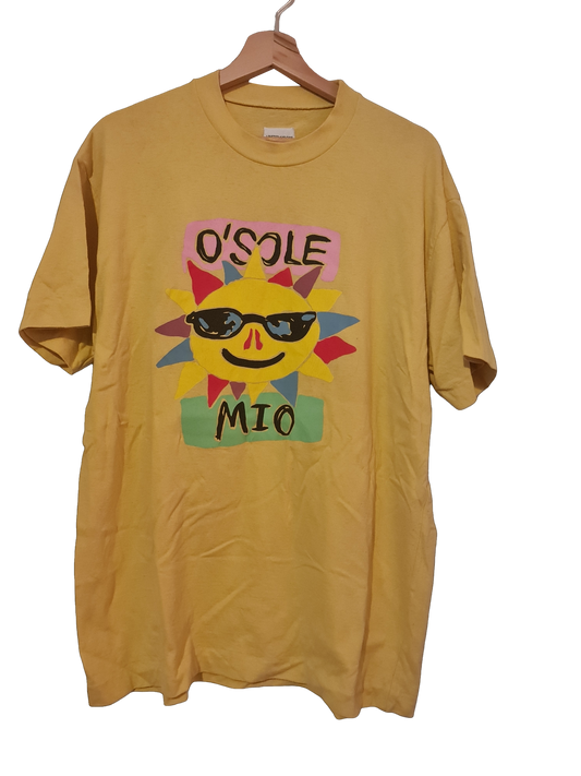 90s United Colors of Benetton "O' Sole Mio" Vintage T-Shirt | XL