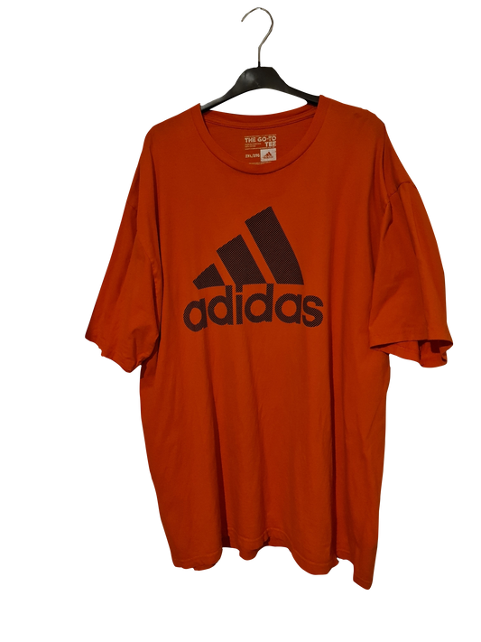 Adidas T-Shirt – Orange mit schwarzem Logo | XXL
