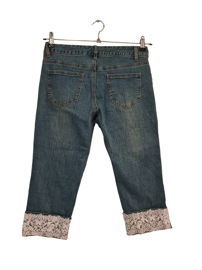 Spitzenbesetzte 3/4-Jeans Slim Fit | W27 L19 | S-M | EU 38