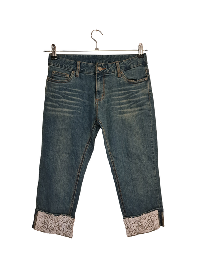 Spitzenbesetzte 3/4-Jeans Slim Fit | W27 L19 | S-M | EU 38
