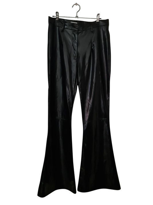 Schwarze Schlaghose in Lederoptik | W27 L32 | S–M | EU 38💜✨ Wie Neu