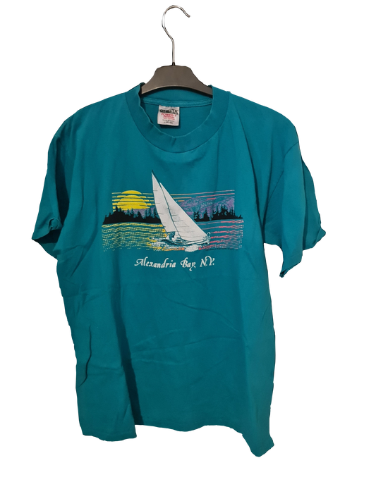 80s,90s Vintage Oneita Power-T T-Shirt „Alexandria Bay, NY“ | L