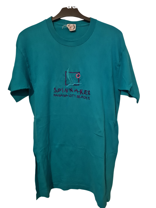 80s-90s Vintage Changes T-Shirt „Spinnaker – Panama City Beach, FL“ mit Stickerei | L