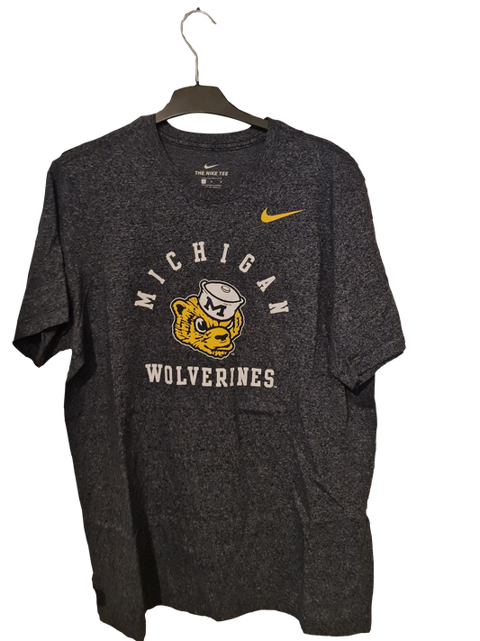 Nike College T-Shirt „Michigan Wolverines“ – Vintage Mascot | L