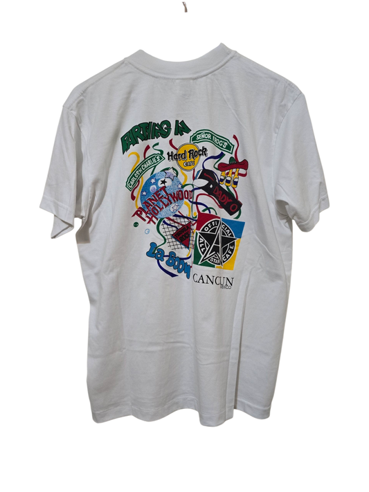 90s Vintage Cancun Party Souvenir T-Shirt | M (Oversized Fit) 💜✨ Wie Neu