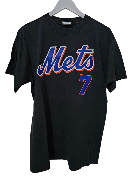 Vintage New York Mets T-Shirt von Majestic – Nummer 7 | L