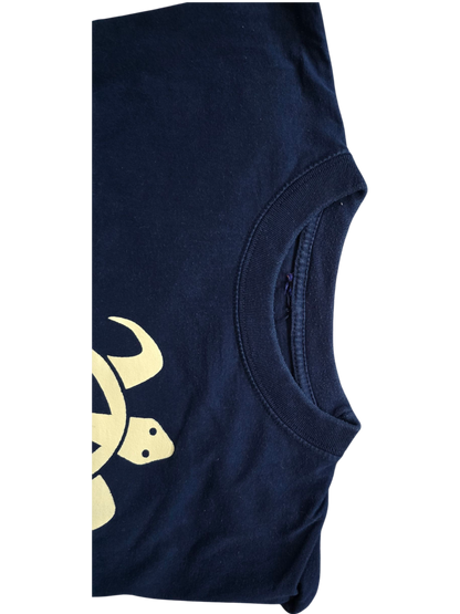T-Shirt mit Schildkröten-Motiv – Dunkelblau | Oversize M
