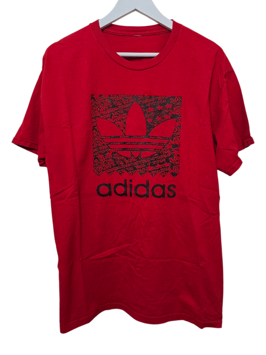 Adidas Originals – Trefoil T-Shirt mit Musterprint | L