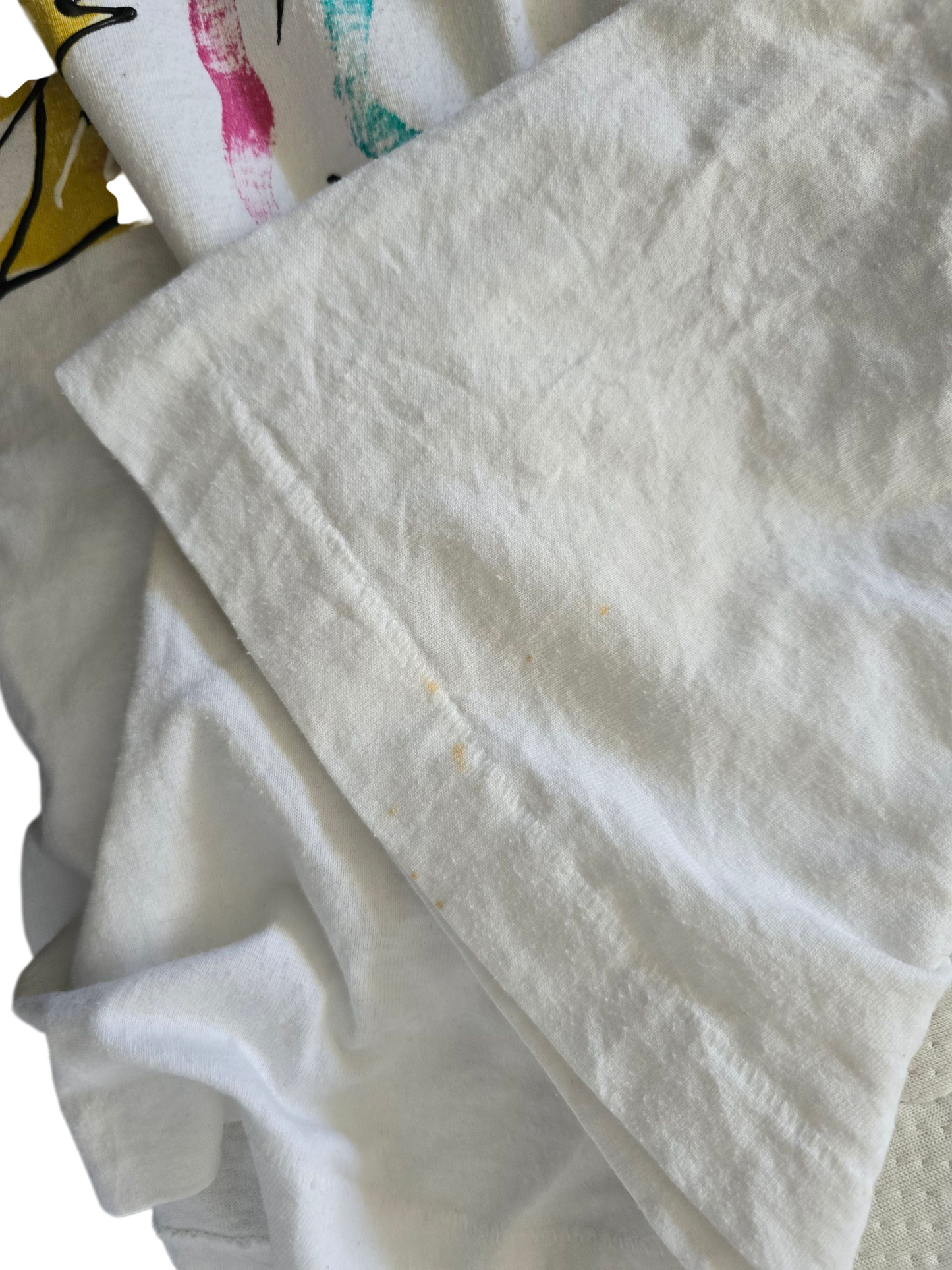 80s India Ink Paintworks – Handbemaltes Vintage-Shirt | Weiß | One Size (ca. XL)