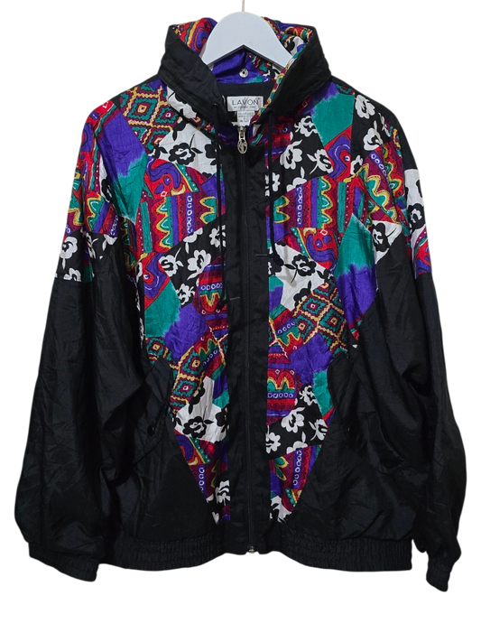80s/90s Lavon – Vintage Windbreaker Jacke | Boxy Fit XL💜✨ Wie Neu