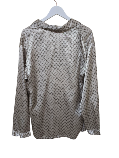 Moon Face Fashion Satin Hemd | XL