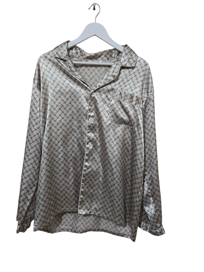 Moon Face Fashion Satin Hemd | XL