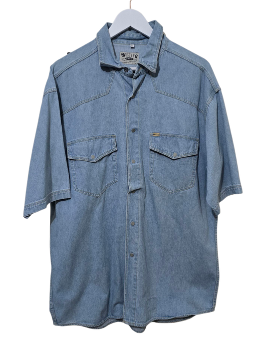 90er Mustang Jeans Denim Kurzarmhemd | L Oversized