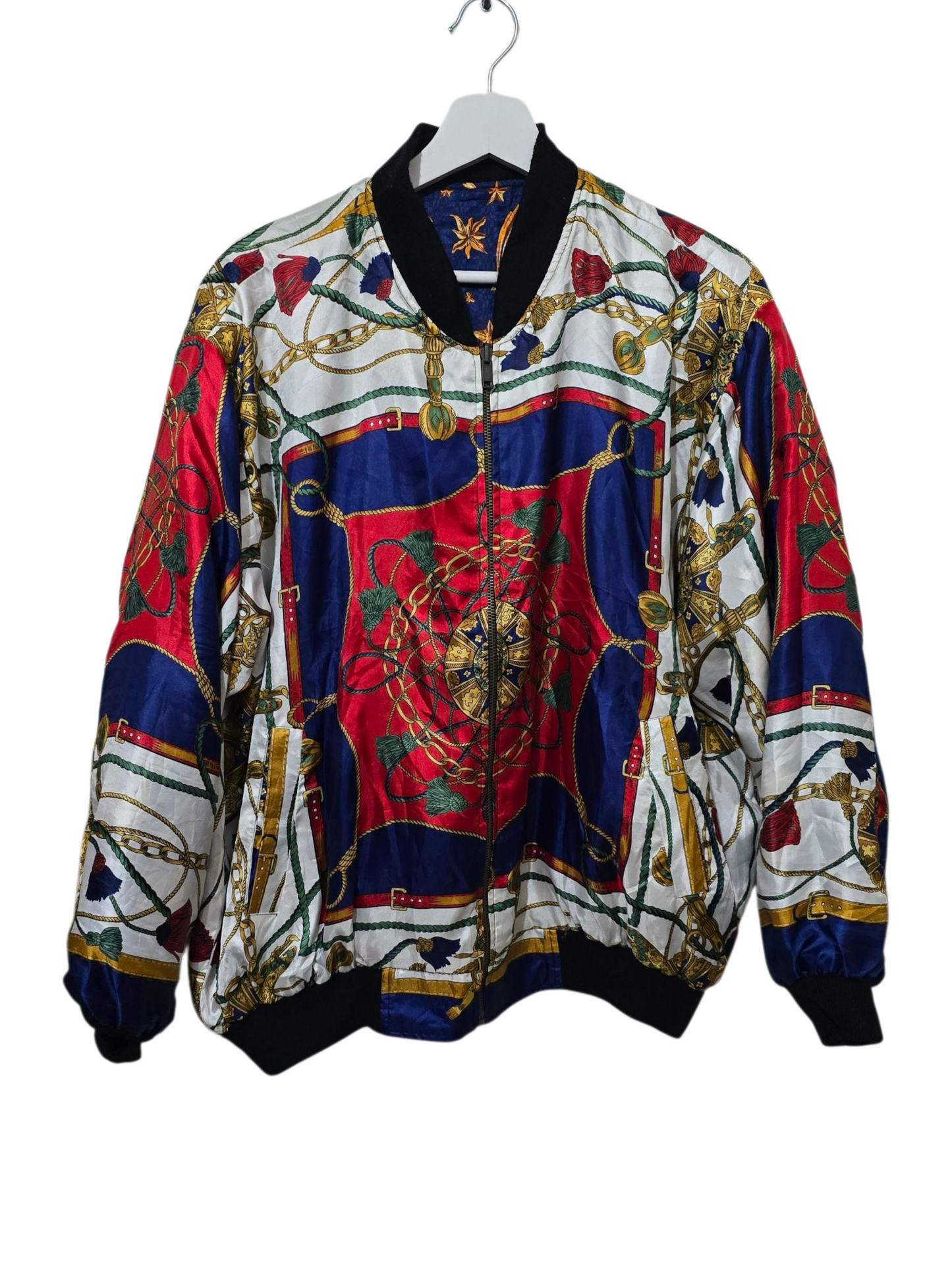 80s/90s Doppelseitige Jacke Astrologie & Planeten Print | L-XL