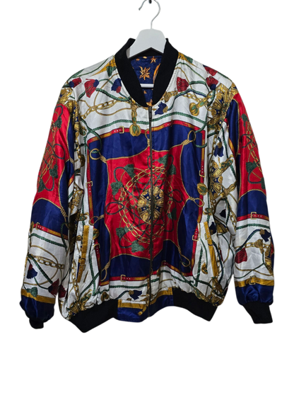 80s/90s Doppelseitige Jacke Astrologie & Planeten Print | L-XL