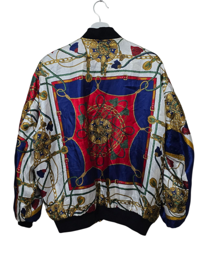 80s/90s Doppelseitige Jacke Astrologie & Planeten Print | L-XL