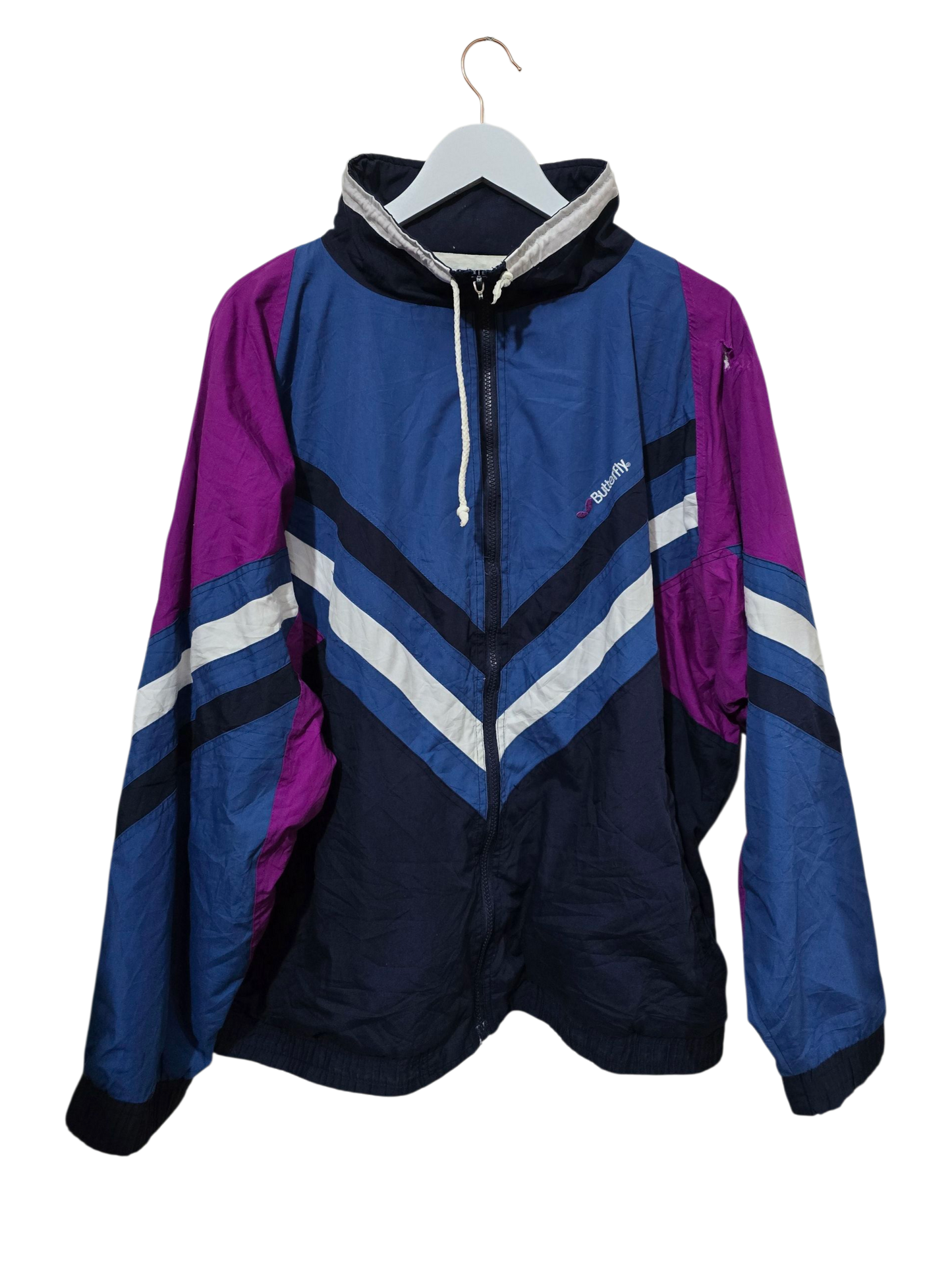 90s Vintage Butterfly Trainingsjacke | L