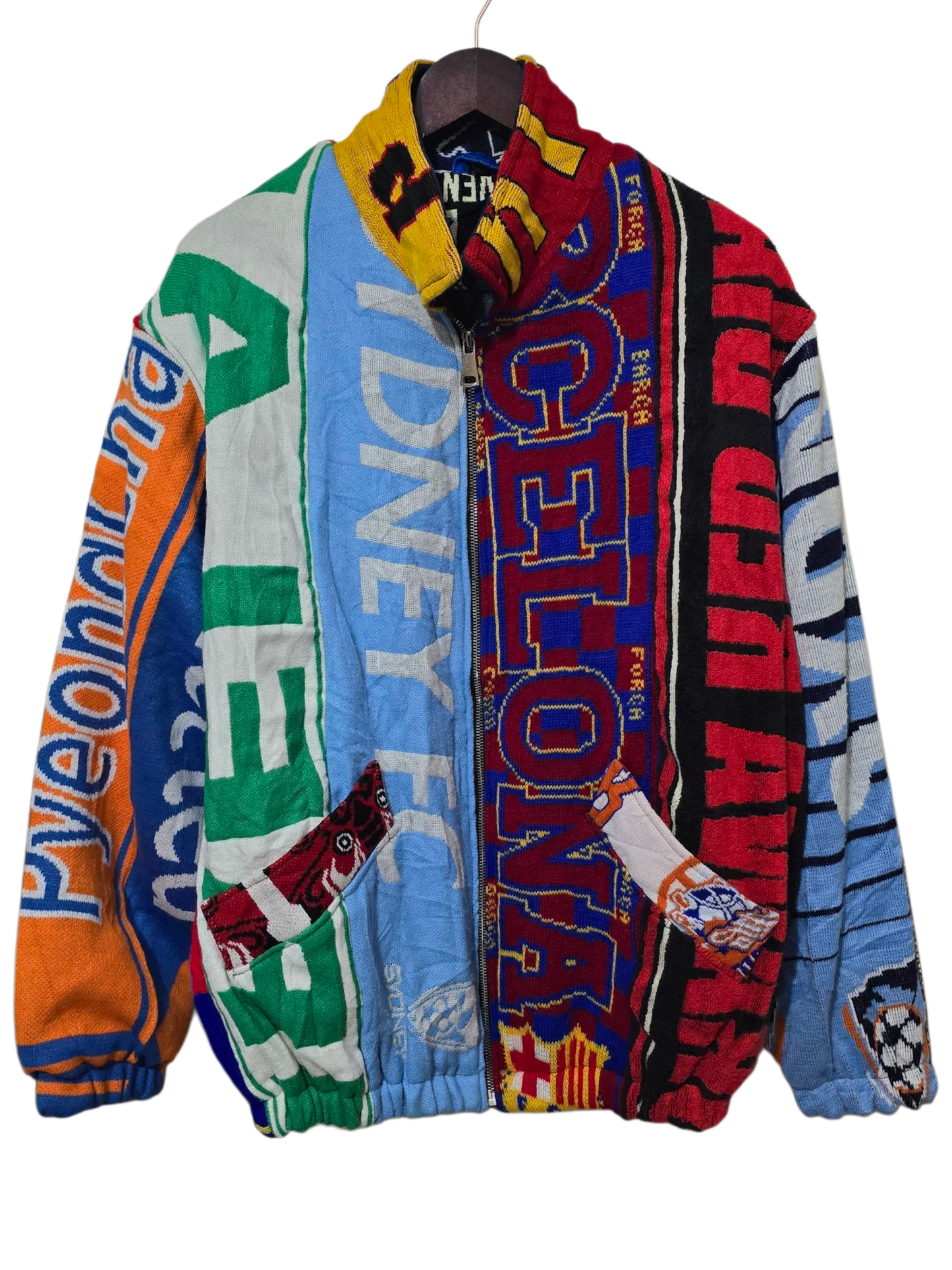 Vintage Patchwork Fußballjacke | XL