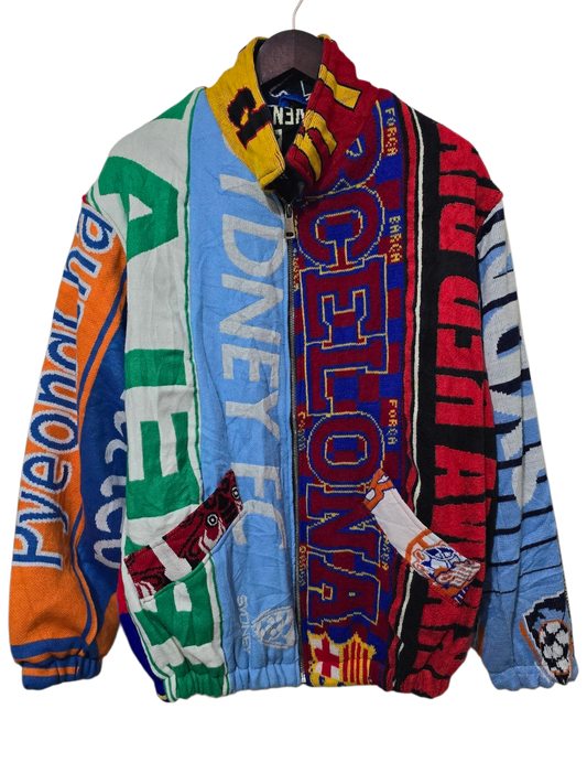 Vintage Patchwork Fußballjacke | XL