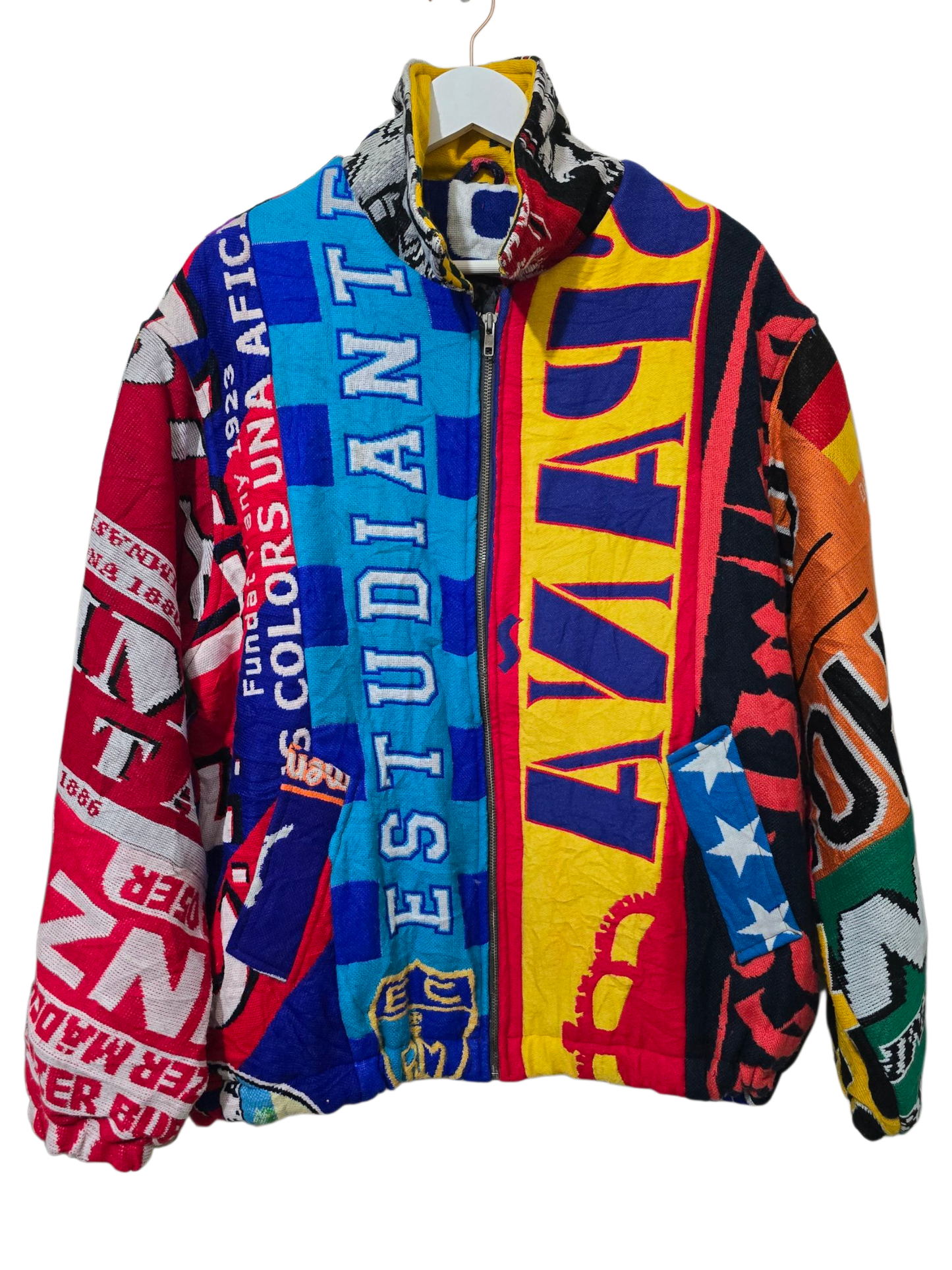 Vintage Patchwork Fußballjacke | XL