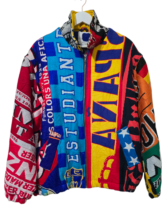 Vintage Patchwork Fußballjacke | XL