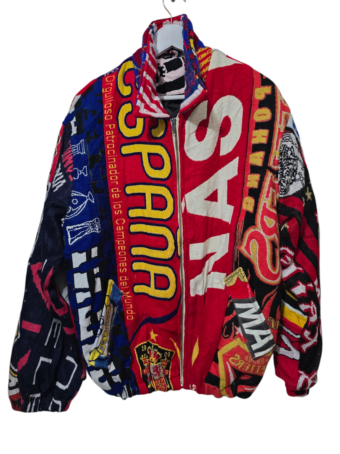 Vintage Patchwork Fußballschal-Jacke | XL