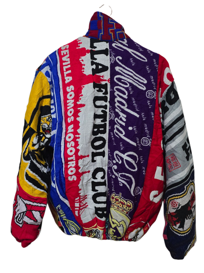 Vintage Patchwork Fußballschal-Jacke | XL