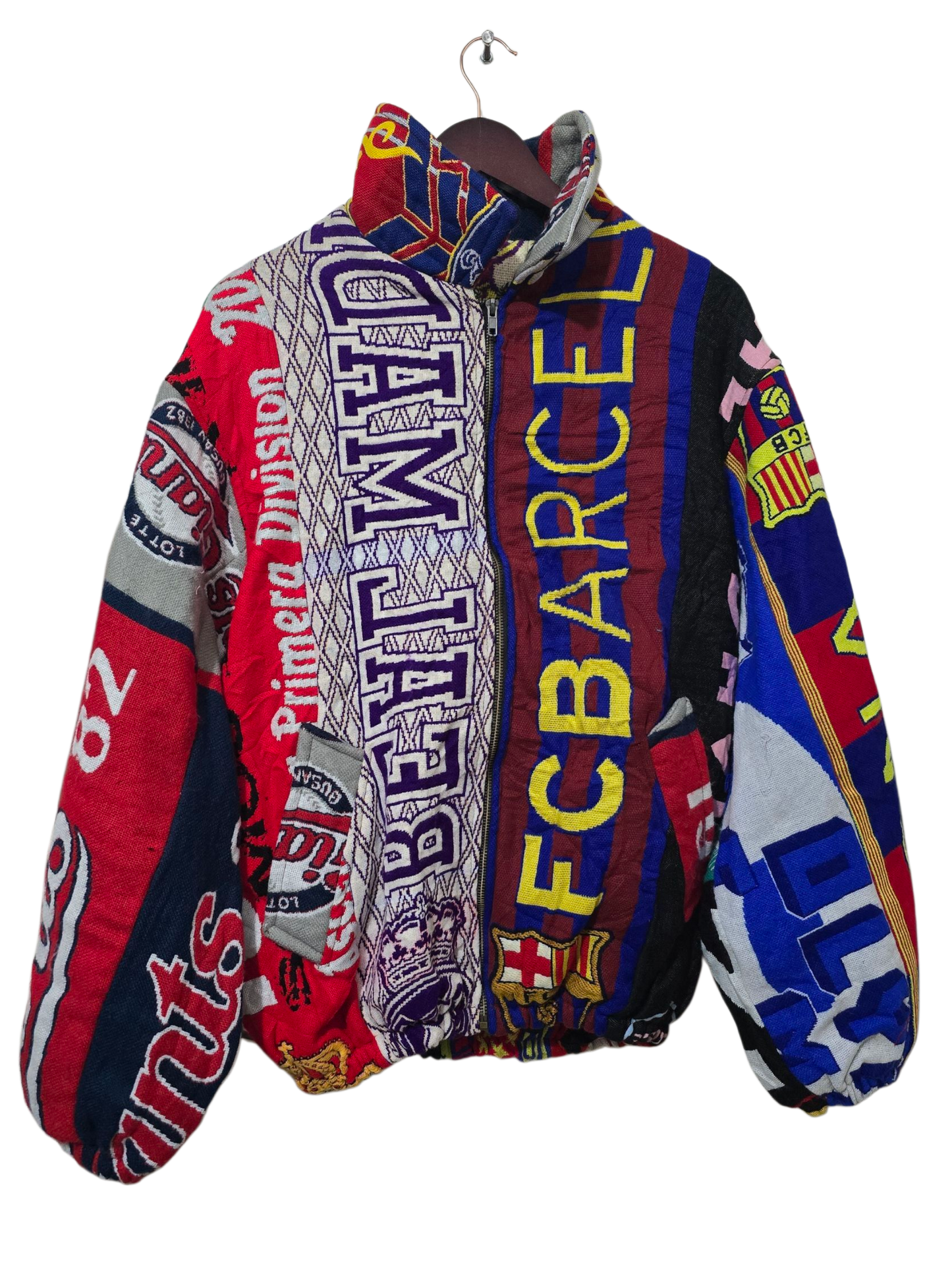 Vintage Patchwork Football Jacket | XL
