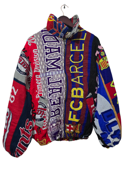 Vintage Patchwork Football Jacket | XL