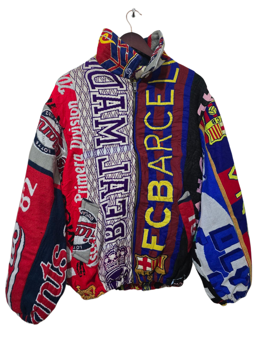 Vintage Patchwork Football Jacket | XL